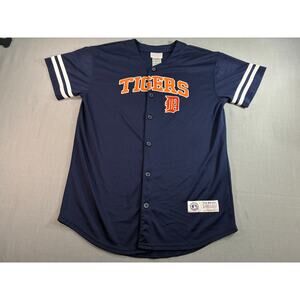 Detroit Tigers Youth XL Jersey MLB Team Athletics Navy Button Front Shirt